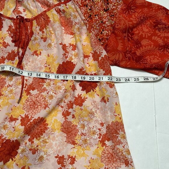 Pioneer Woman Print Blouse L Floral Boho Top - Picture 4 of 6